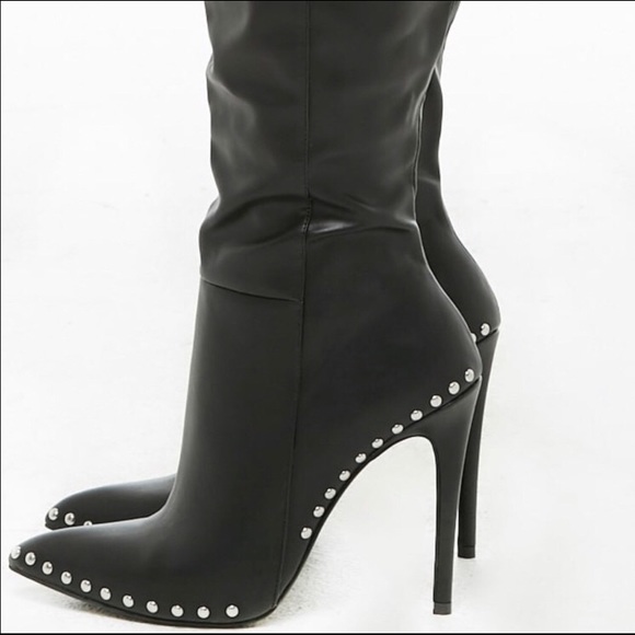 Vegan leather knee high boot - Picture 2 of 4